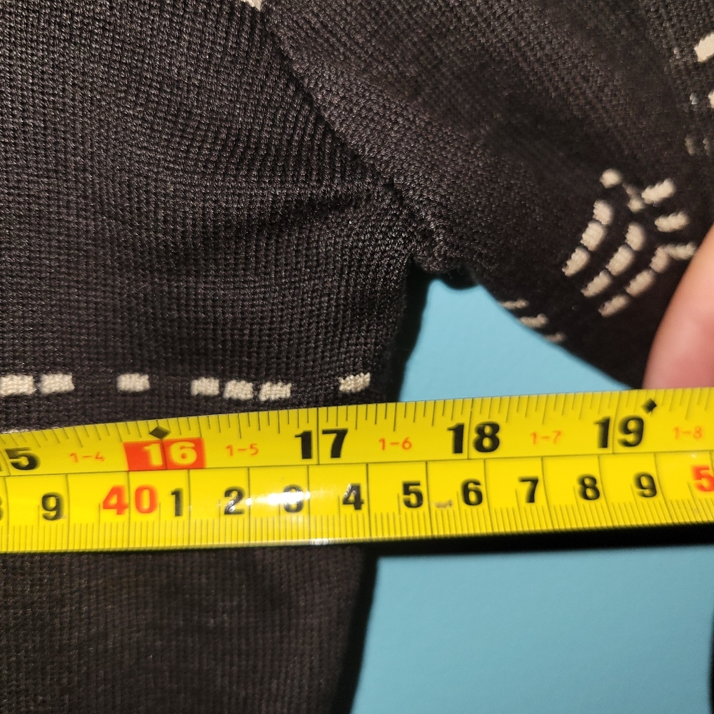 Talbots Black Beige Silk Cardigan sz. Medium - Picture 2 of 8